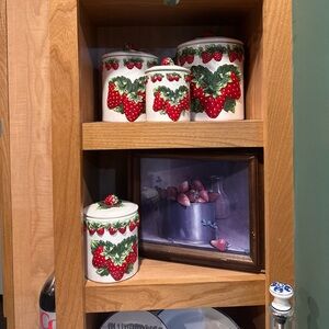 Vintage Strawberry Canisters